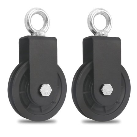 2 stk. 90MM kabeltrisse - Fitness trisse - DIY tilbehør løftetrisse til stålwire reb - Belastning 160 kg
