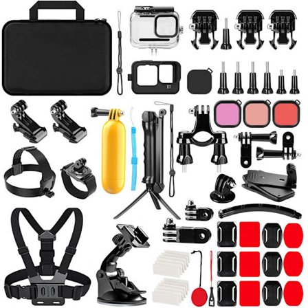 61-i-1 Tilbehørssett for actionkameraer (kompatibelt med Go Pro Hero12 11 10 9)
