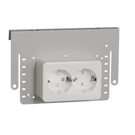 Schneider Electric WDE015789 Stikkontakt trinnplate, jordet, utenpåliggende 2-veis, Strømbrytere & vegguttak