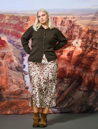 ONLY Carmakoma Cardomina Satin Calf Skirt Wvn - Cream - 48