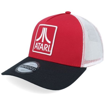 Difuzed - Röd Keps - Atari Classic Logo Cap Red/White/Black Trucker @ Hatstore