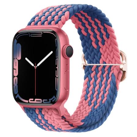 Apple Watch -ranneke punainen punottu nylon 42/44/45 42/44/45 - Blue+Pink Pink