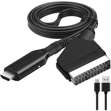 Scart til HDMI-omformer, alt-i-ett SCART til HDMI-adapter, 1080P