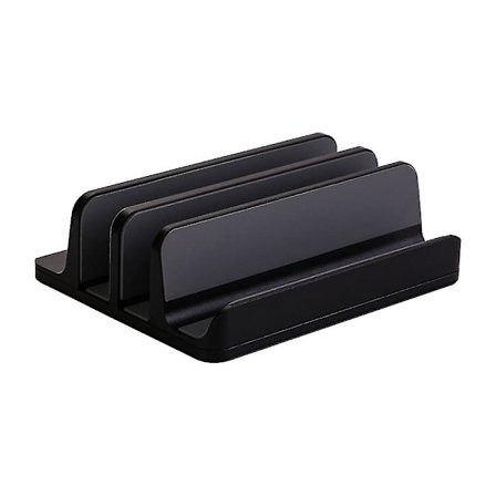 Justerbar vertikal bærbar PC-stativ i aluminiumlegering med 2 spor og en halv brakett, holder for bærbar PC