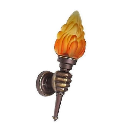 Vintage Vägglampa Med Låga | Retro Enkelhet Mässing&Svart Handfackla