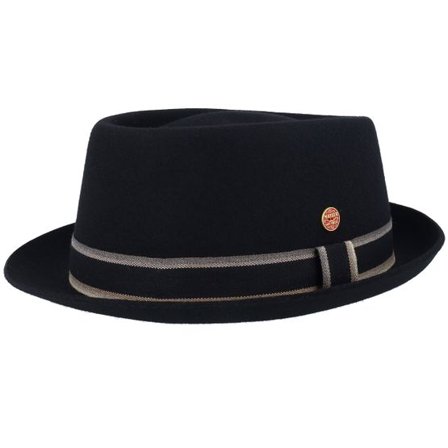 Mayser - Svart porkpie Hatt - Gareth Wool Soft Black Porkpie @ Hatstore