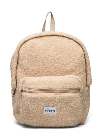 Lpnelly Teddy Backpack Accessories Bags Backpacks Beige Little Pieces