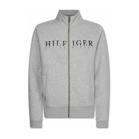 Tommy Hilfiger Logo Zip Through , Grijs , Heren , Maat: 3XL Hoodies & sweatvesten