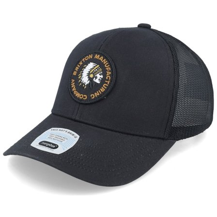Brixton - Black trucker Czapka Z Daszkiem - Rival Stamp Mesh Black Trucker @ Hatstore