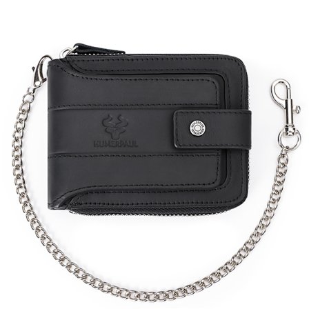 Stilfuld pung til mænd med kortholder og lynlås-møntlommer