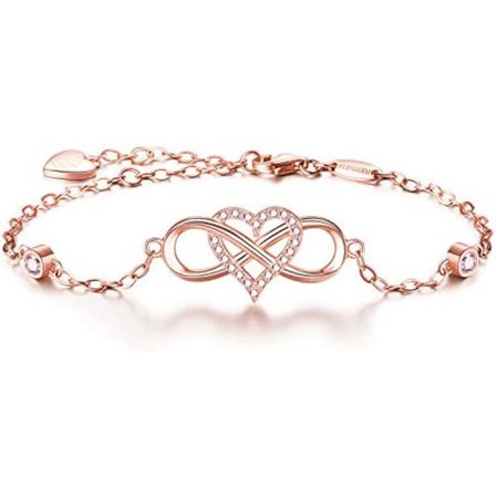 925 Silver Infinity Heart Armband Present till henne