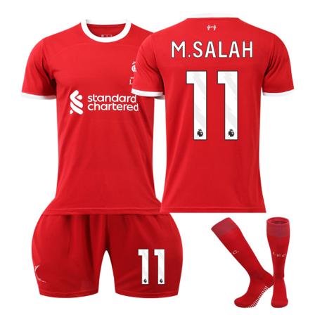 Liverpool Barnkläder Fotbollströja Set med Strumpor-Nr.11 M.SALAH#L 2023-2024 No.11 M.SALAH #L