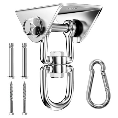 Heavy Duty Rustfritt Stål Takkrok 450kg Kapasitet 360 Rotasjon, Henge Gynge Kroker Med Skruefesting For Henge Stol