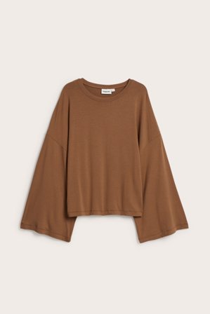 Kappahl | Paita, jossa on leveät hihat Ruskea M | Ruskea