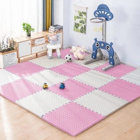lekematte baby 16 deler – puslespillmatte og krabbematte for gulvbeskyttelse 30x30 cm