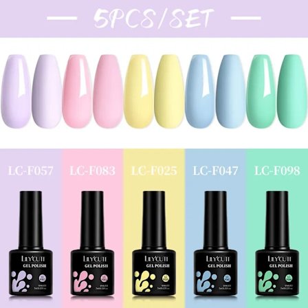 LILYCUTE 5 st/set 7ML Rödbrun Nagelgel DIY Nagelkonst Semi-Permanent UV Gel Polish Långvarig Design Manikyr Kit Tillbehör