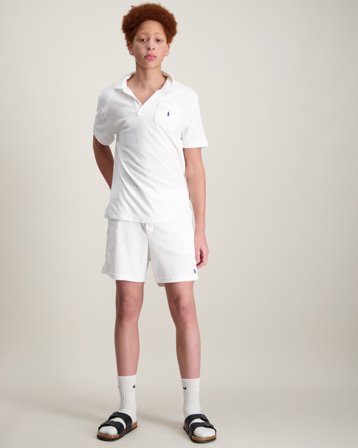 Polo Ralph Lauren COTTON TERRY SHORT Biały Szorty Chłopiec - Kids Brand Store