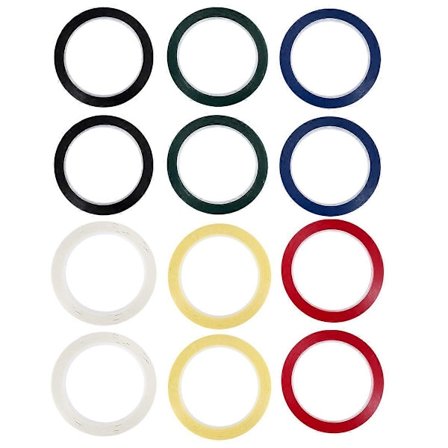 12 Rullar 1/8 Tum Whiteboardtejp, Nålstreckstejp Whiteboardtejp Självhäftande Grafisk Rutmarkering