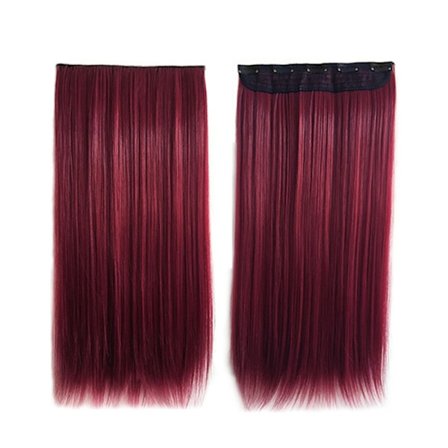 Rett hår Parykk RØD