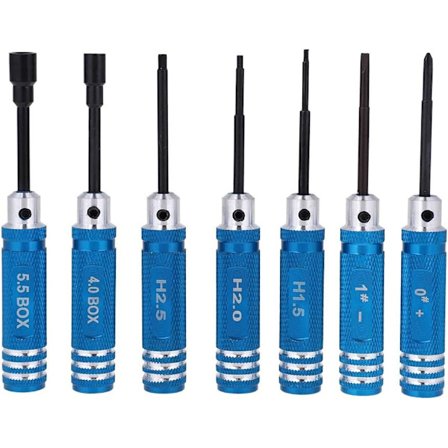 Vakaa RC-automallin ruuvimeisseli, 7 kpl kuusiokolo RC-autotyökalusarja, Hig, ZQKLA
