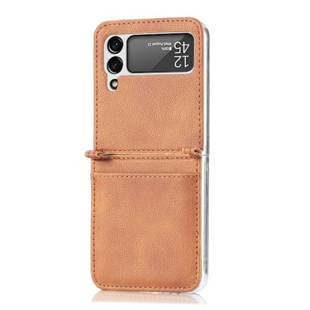 Fodral för Samsung Z Flip 5G/Z brun Full läderkortplats