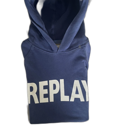Blå hoodie från Replay med tryck