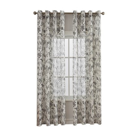 36 tum draperade köksgardiner, halvtransparenta korta kafé-gardiner, gardiner med botaniska tryck, små fönstergardiner