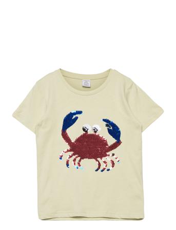 Top Ss Sequins Crabby T-shirt Grøn Lindex
