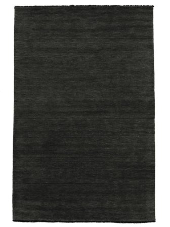 Handloom Fringes 200X300 Nero/Grigio Monocromatico Tappeto Di Lana