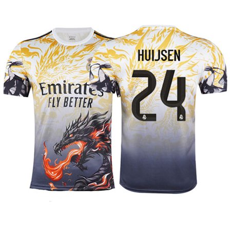 25-26 Real Madrid CF Gul Drage Special Edition NO.24 HUIJSEN Fotball T-skjorte Jersey S-2XL