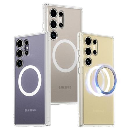 Galaxy S23 ULTRA - Magnetiskt tr dl st laddningsskal med st tsky Transparent