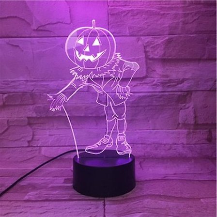 3d led nattlampa Halloween pumpa bordslampa