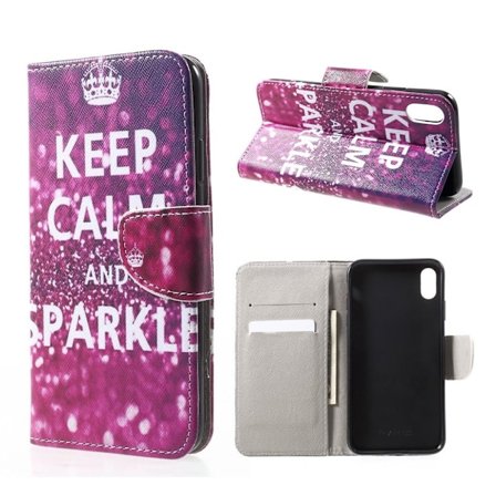 iPhone Xr Upea Kuviollinen Lompakko Kotelosuoja Synteetti Nahasta - Motivaatio Teksti