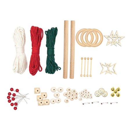 Käsintehty kudottu joulumakramee-sarja DIY-askartelumateriaalit Tarvikkeet Lahja