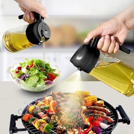 2-i-1 Airfryer Madolie Spray, 470ML Madolie Sprøjte, Madolie Sprøjte til Grilning