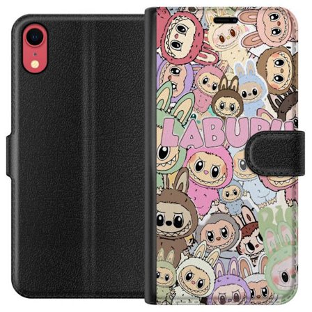 Kompatibelt Lommeboketui til Apple iPhone XR Rosa kawaii-komposisjon med søte tegnede karakterer og myke former