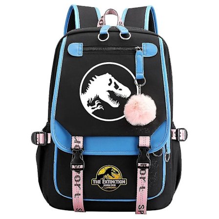 Jurassic Park Dinosaur Unisex Skolevesker - Canvas Laptop Ryggsekk For Barn, Tenåringer & Voksne