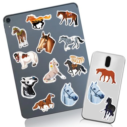 Hest klistremerkesett, 50 stk hest graffiti barneklistremerker, vanntette vinyl graffiti klistremerker for bærbar PC koffert hjelm motorsykkel 