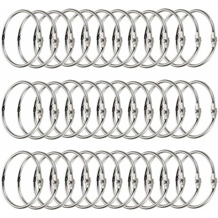 Bogringe, binderinge, 100 stk. metal nøgleringe med leddelte ringe til album scrapbøger af metal brusebad (25 mm)