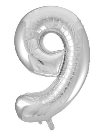 Foil Balloon Number 9 Silver 86 Cm Home Kids Decor Party Supplies Silver Joker