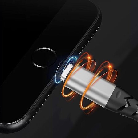 System Virtajohdot Tyyppi C Nylonpunottu Pikalatausdatakaapeli