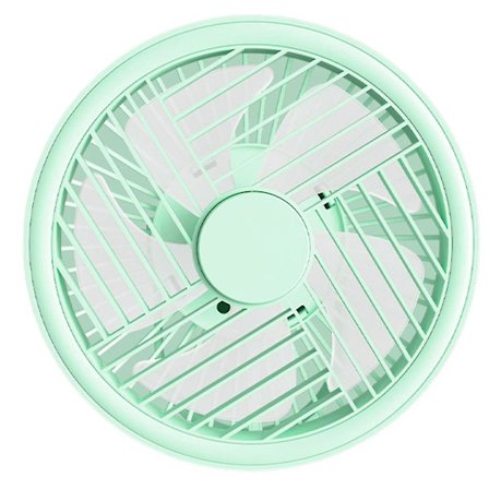 Campingvifte med LED-lys USB-loftsvifte Hængende ventilator, Grøn