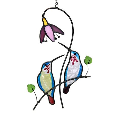 Kolibri Farget Glass Suncatcher for Vindusdekorasjon Gaver til Mamma, Fugleelskere B