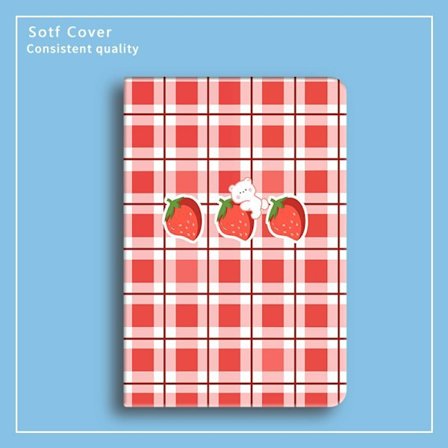 Stilrent skal för iPad 10 2022 Jordgubbsmönster Pennhållare Sött