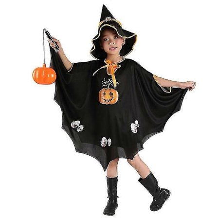 Pelottava noita-asu tyttö kurpitsa Draculaura vaatteet naamiaisviitta kauhu Halloween-asut lapsille lasten karnevaalimekko Fantasia