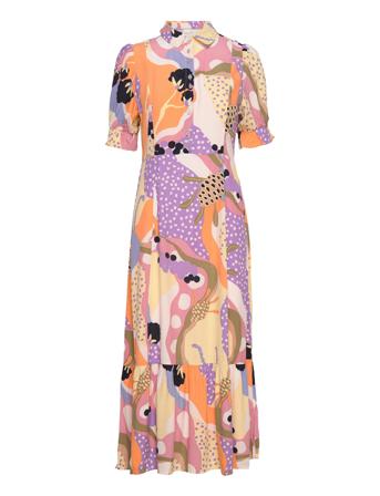 Nuchiara Long Dress Maksimekko Juhlamekko Monivärinen/Kuvioitu Nümph