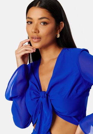 BUBBLEROOM Sharon knot blouse Blue Klær