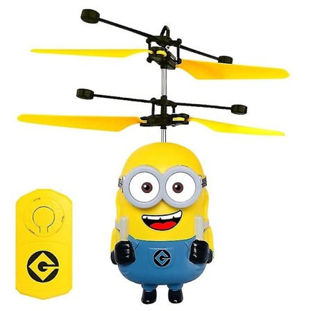 Minions Flygplan Upphängd Laddning Anticollisionstålig Leksak Induktion Flygplan Fjärrkontroll Helikopter [DB]