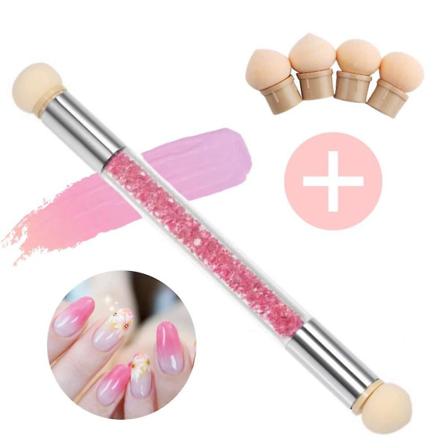 Nail Art Rendering Tools Svampborste, Dubbla Head Sponge Stick