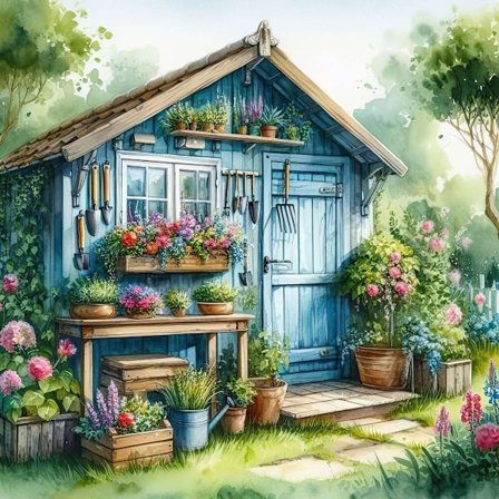 Diamond Painting Kits til voksne, Havehus Diamond Art Kits til begyndere, 5D runde fulde bore diamanter Gem Art Crafts til hjemmevægsdekoration gaver